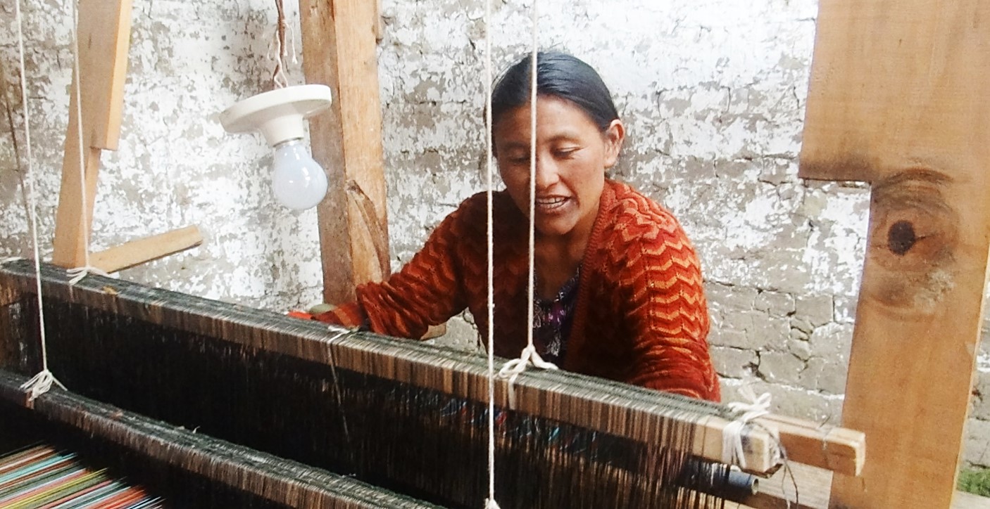 Vicenta weaving textiles. On Mother's Day and most other days, Vincenta is hard at work providing for her children.
