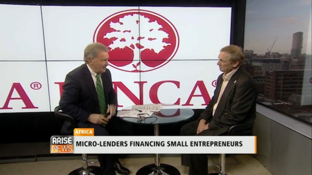 FINCA's President and CEO Rupert Scofield talks to Michael Wilson from UK's Arise TV