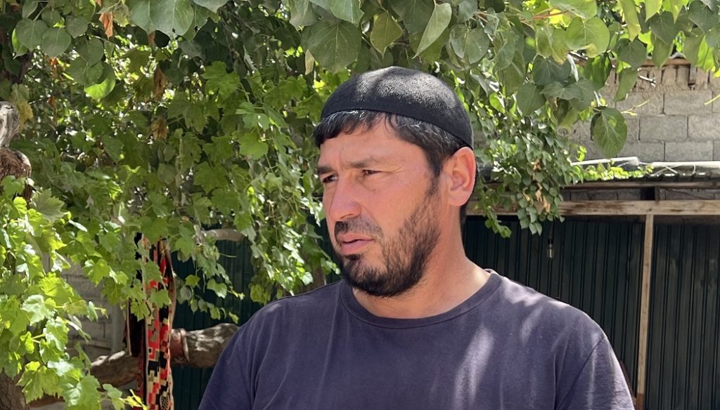 Peach farmer Zoirov Rustambek, a FINCA client since 2016 who works in agriculture in Tajikistan.